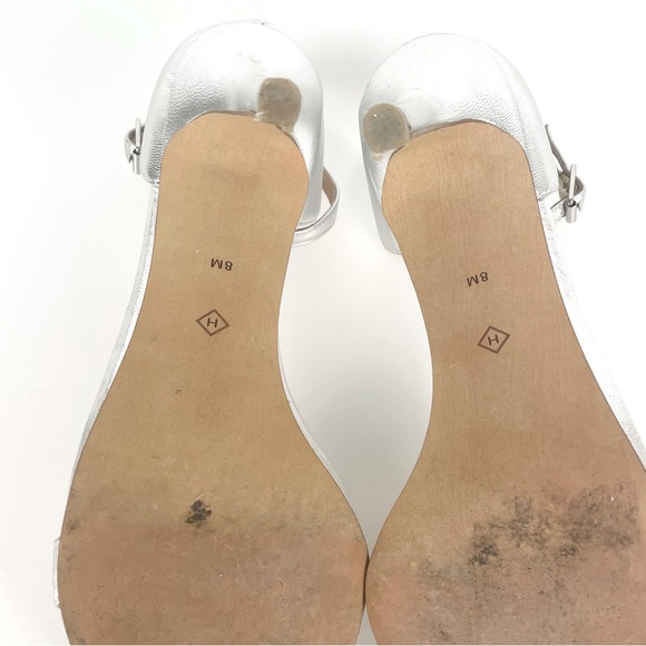 Halogen Silver Heels with Ankle Strap. Size 8 - Picture 7 of 8